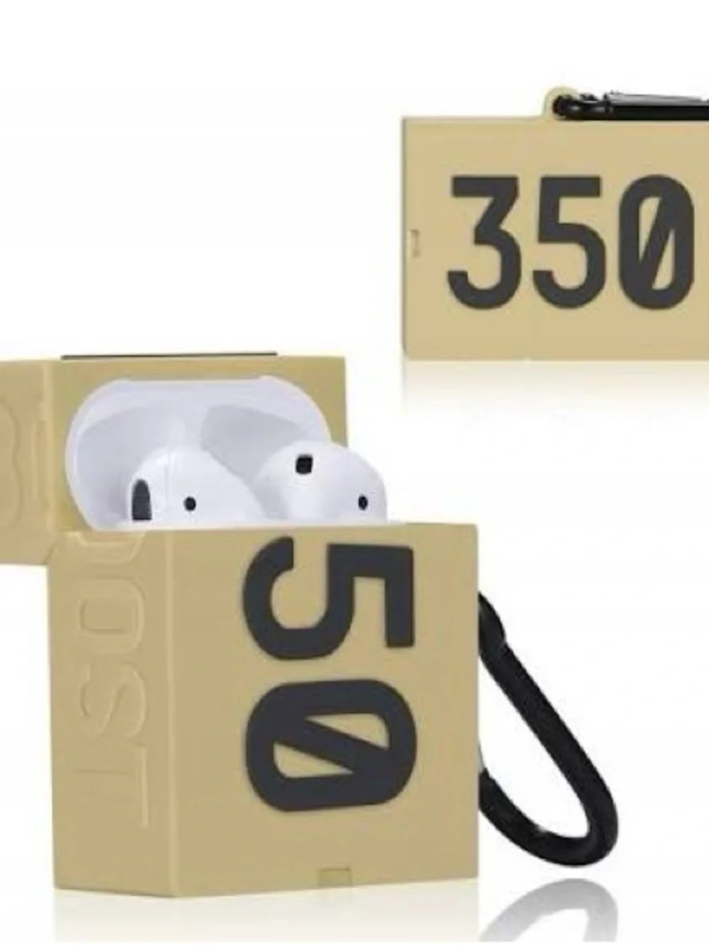 Silicone Protective Case for Wireless Earbuds - Beige